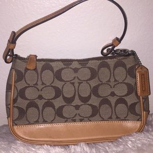 Small  Brown / Tan  Coach Wristlet